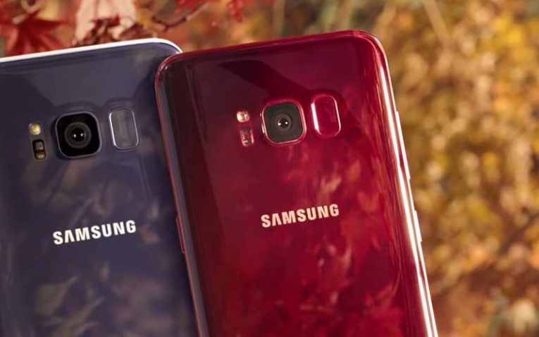 красные смартфоны Samsung Galaxy S9