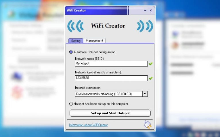 как раздать Интернет через WiFi с ноутбука с помощью WiFiCreator