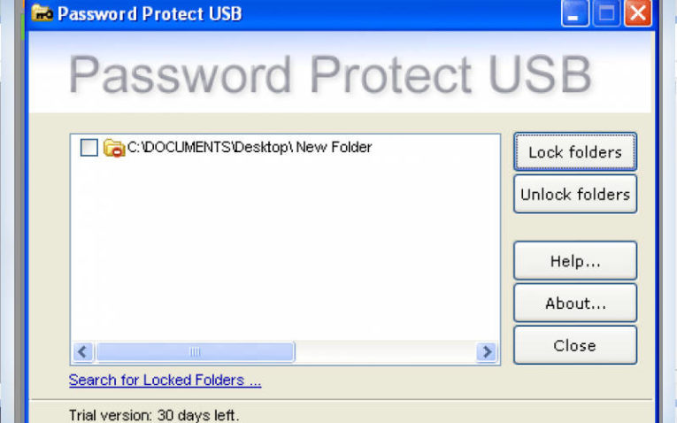 поставить пароль на папку с помощью PasswordProtect USB
